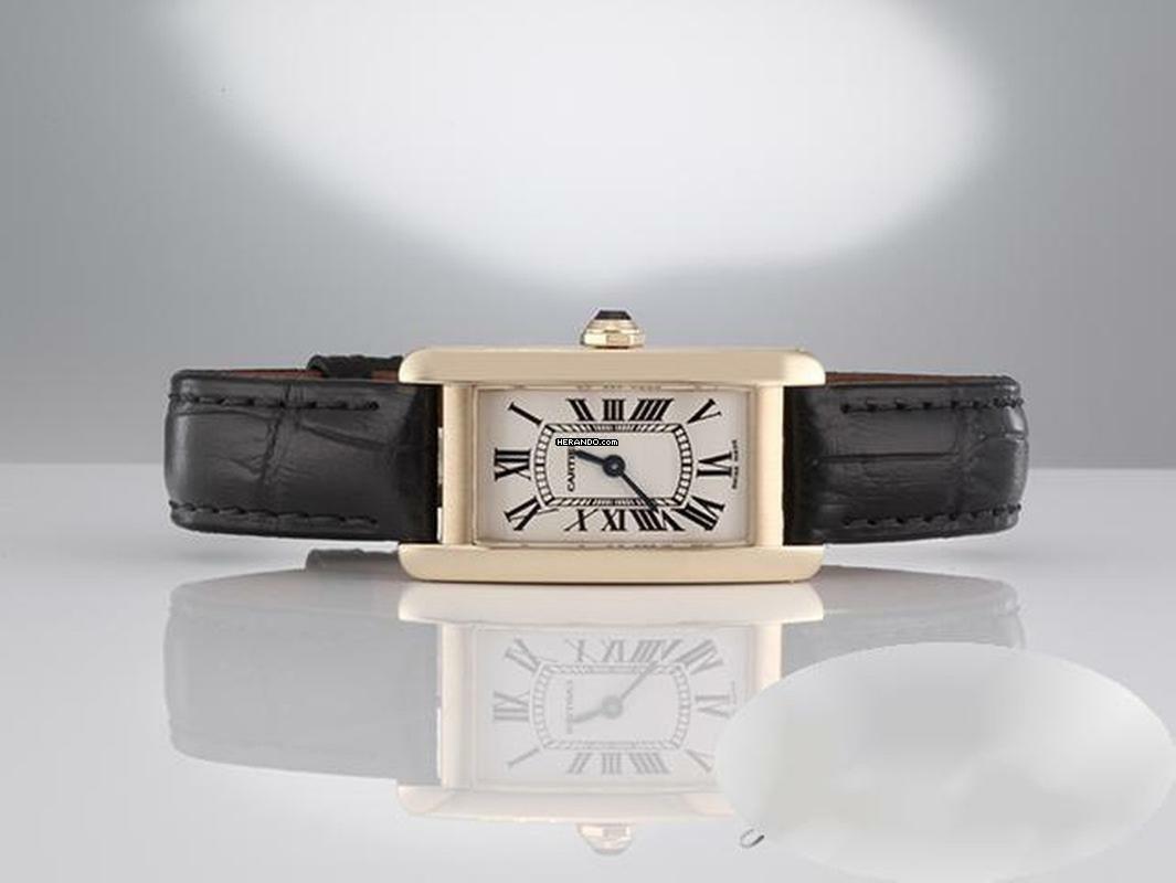 Thumbnail von Cartier Tank Américaine Lady Tank Americaine Gelbgold 750 Lederband Damen 18kt Yellow Gold