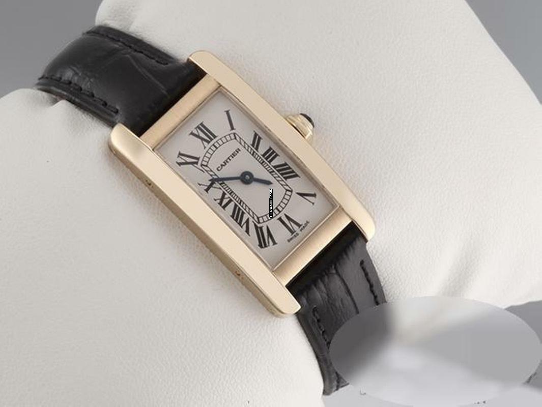 Thumbnail von Cartier Tank Américaine Lady Tank Americaine Gelbgold 750 Lederband Damen 18kt Yellow Gold