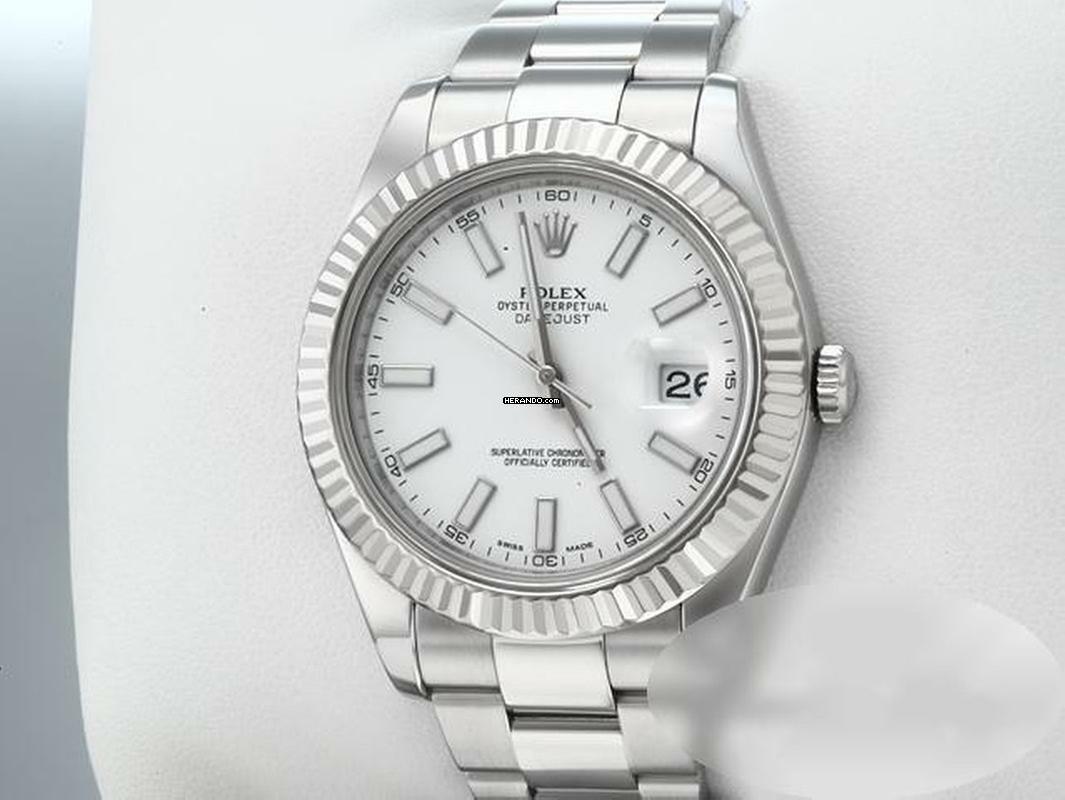  Rolex Datejust II 41 Mm 116334 2011 Lc100 Stahl Weissgold 750 Automatik Stainless Steel 18kt White Gold Oyster-band Chronometer Gold 
