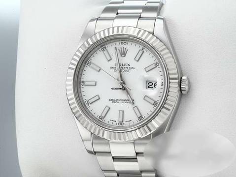  Rolex Datejust II 41 Mm 116334 2011 Lc100 Stahl Weissgold 750 Automatik Stainless Steel 18kt White Gold Oyster-band Chronometer Gold 