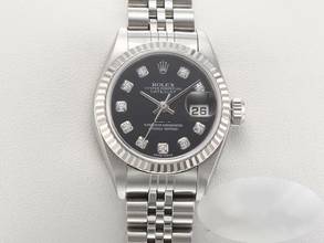 Thumbnail von Rolex Lady-Datejust Stahl Weissgold 750 Diamanten 2002 Automatik Stainless Steel 18kt White Gold Damen Jubilé-band Chronometer Oyster Black Dial