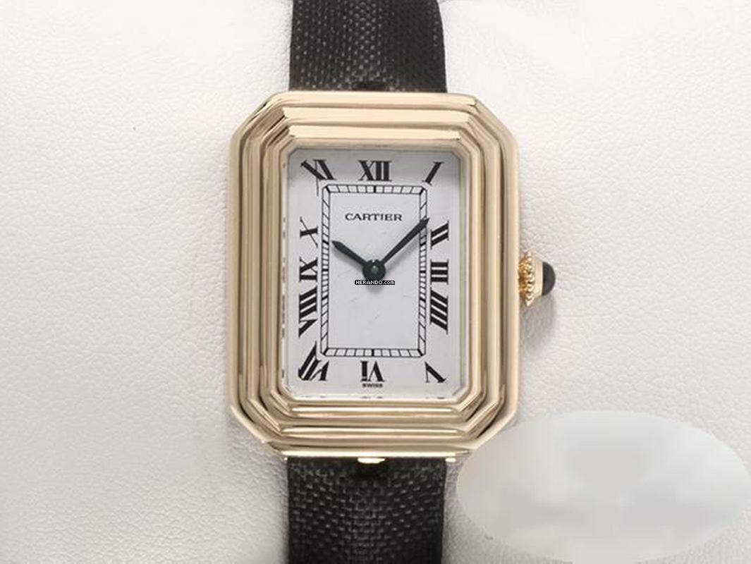  Cartier Cristallor Paris 78095 Gelbgold 750 Stoffband Handaufzug Lady Damen 18kt Yellow Gold White Dial 