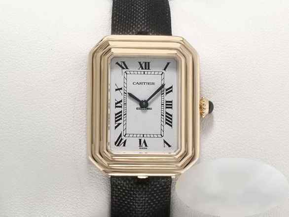  Cartier Cristallor Paris 78095 Gelbgold 750 Stoffband Handaufzug Lady Damen 18kt Yellow Gold White Dial 