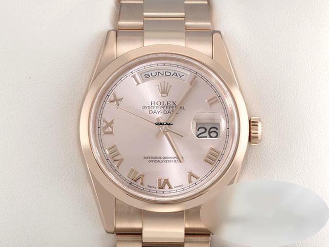  Rolex Day-Date 36 36mm 118205 2000 Rosegold 750 Automatik Gold Damen Herren 18kt Rose Gold Oyster-band Chronometer 