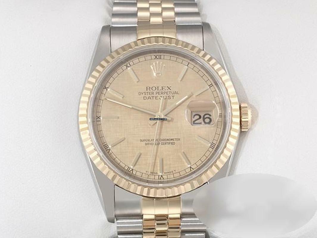 Rolex Datejust 36 36mm 16233 1991 Edelstahl Gelbgold 750 Automatik Stainless Steel 18kt Yellow Gold Jubilé-band Chronometer Oyster