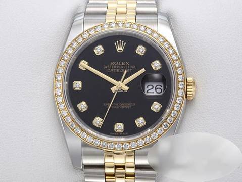  Rolex Datejust 36 36mm 116243 2012 Stahl Gelbgold 750 Diamanten Automatik Gold 
