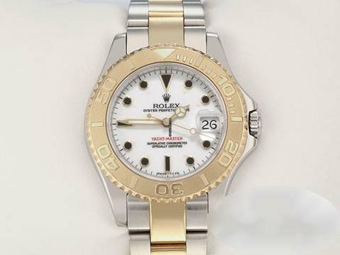  Rolex Yacht-Master 35mm Edelstahl Gelbgold 750 Automatik Stainless Steel 18kt Yellow Gold Chronometer Oyster-band White Dial 