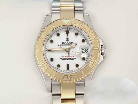  Rolex Yacht-Master 35mm Edelstahl Gelbgold 750 Automatik Stainless Steel 18kt Yellow Gold Chronometer Oyster-band White Dial 