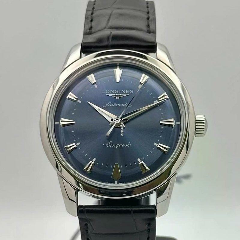  Longines Conquest Heritage Automatic Watch 38.00 mm Stainless Steel CONQUEST HERITAGE blue NEW FULL SET 