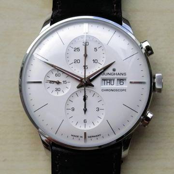  Junghans Meister Chronoscope silber English Date NEW FULL SET 