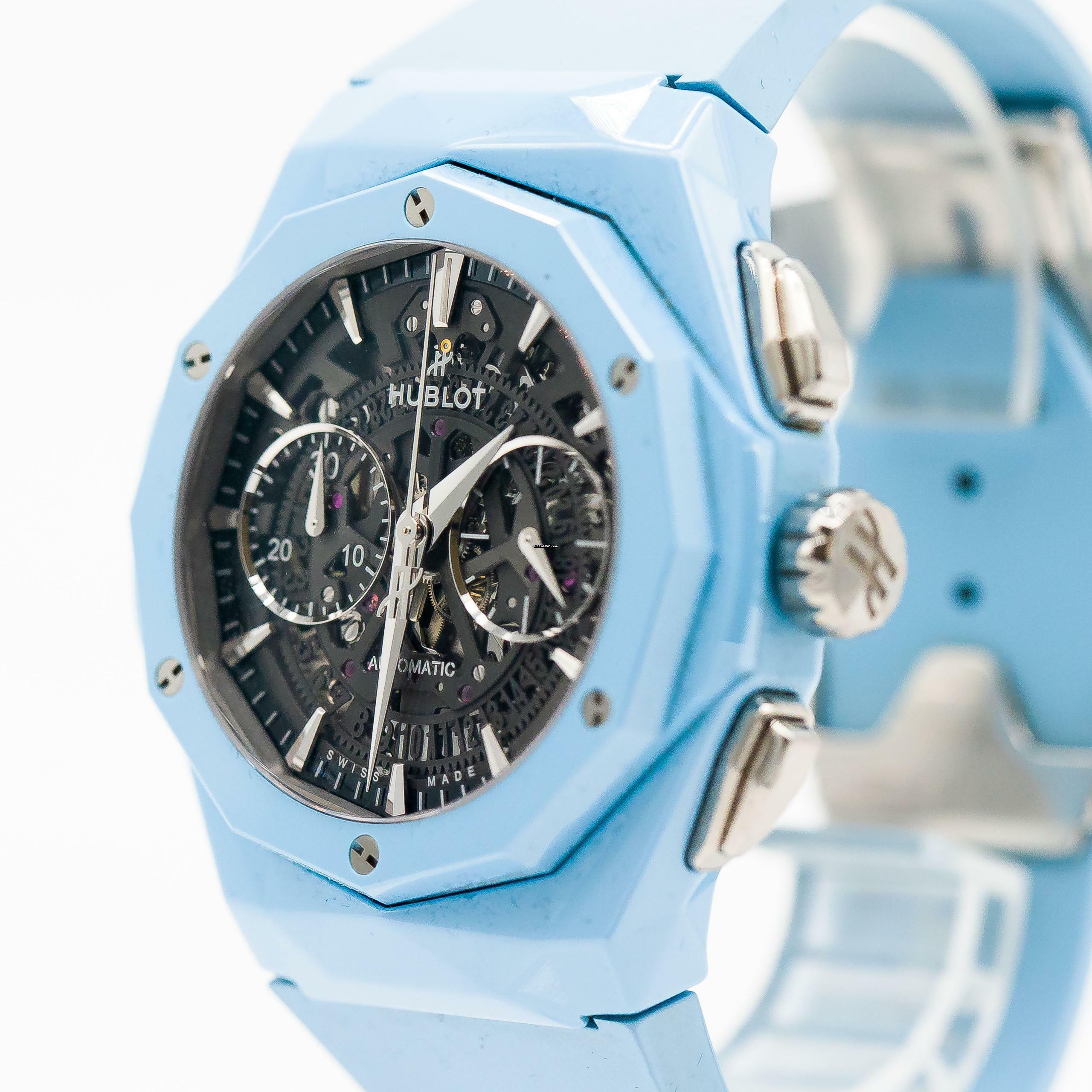 Thumbnail von Hublot Classic Fusion Aerofusion Chronograph Orlinski Sky Blue 45mm Full Set 2022
