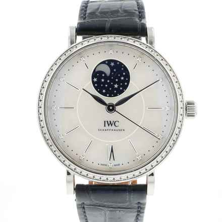  IWC Portofino Automatic Moonphase Factory Diamonds MoP Dial 