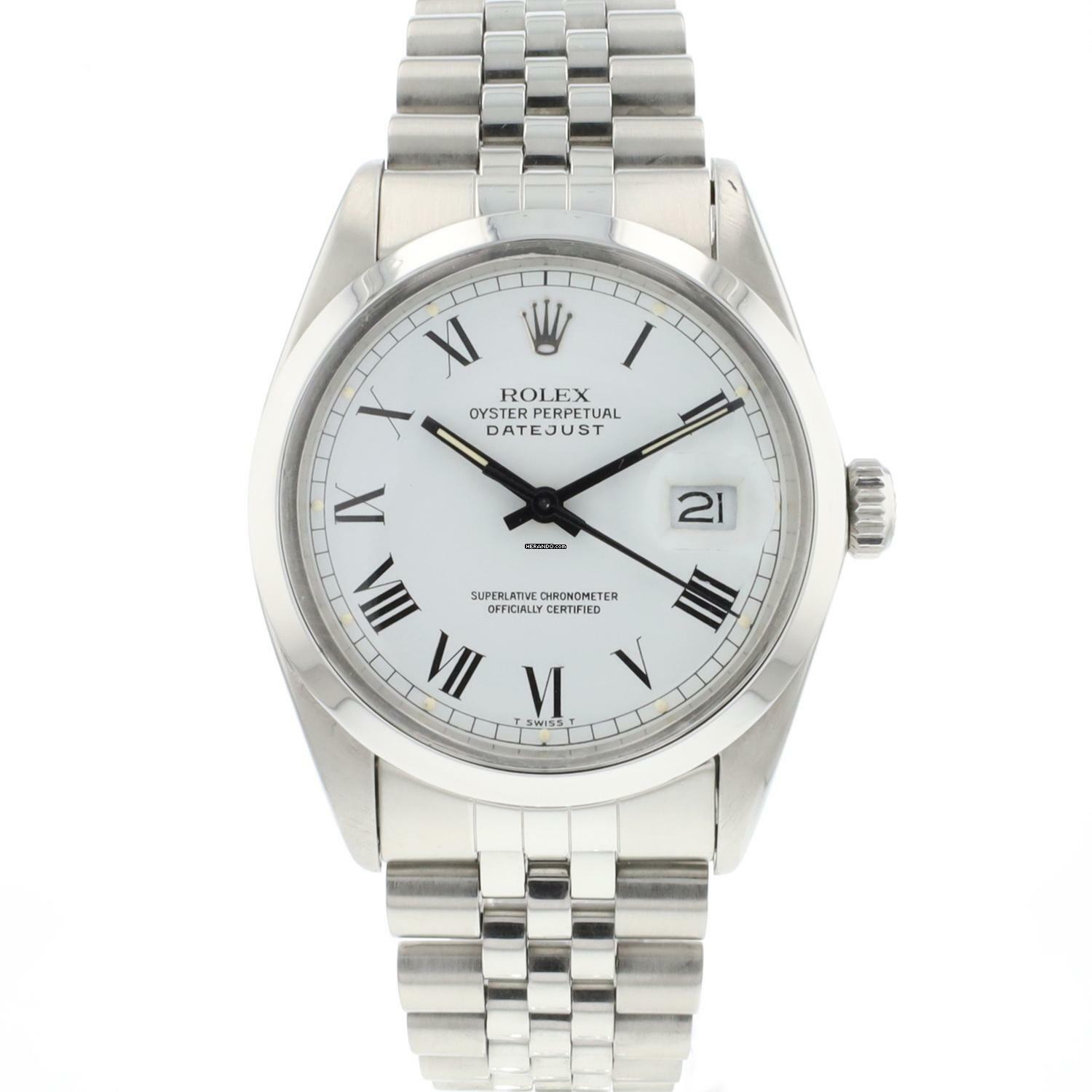 Rolex Datejust 36 Steel Jubilee White Buckley Dial