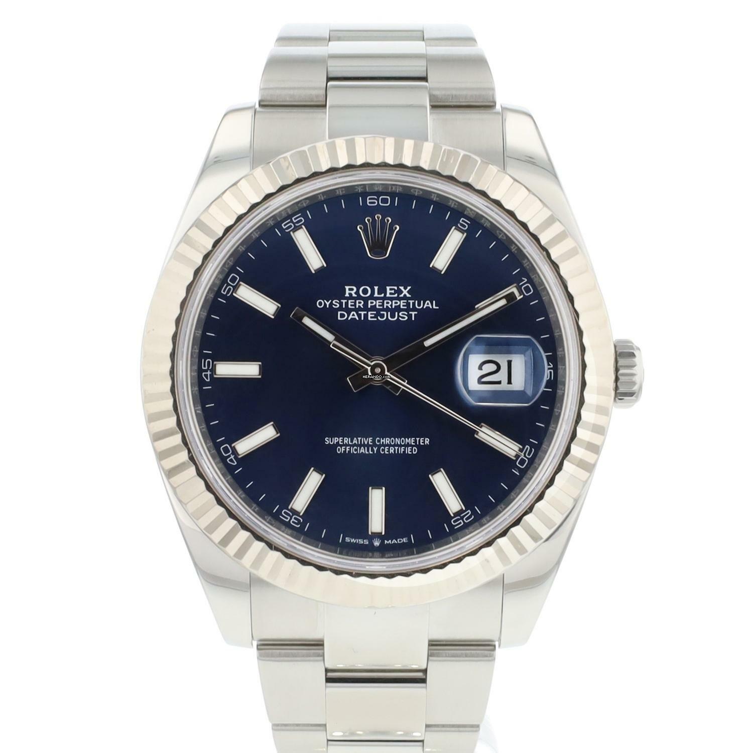 Rolex Datejust 41 Oyster Fluted Blue Dial