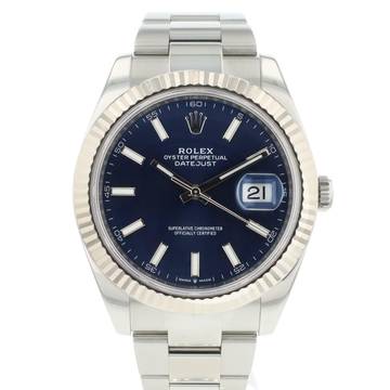  Rolex Datejust 41 Oyster Fluted Blue Dial 