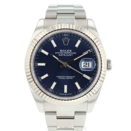  Rolex Datejust 41 Oyster Fluted Blue Dial 