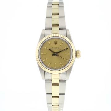  Rolex Oyster Perpetual 26 Lady 26 Steel / Gold Champagne Dial 