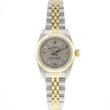  Rolex Oyster Perpetual 26 Lady Jubilee Fluted 26 MM Steel / Gold Grey Dial Service '25 