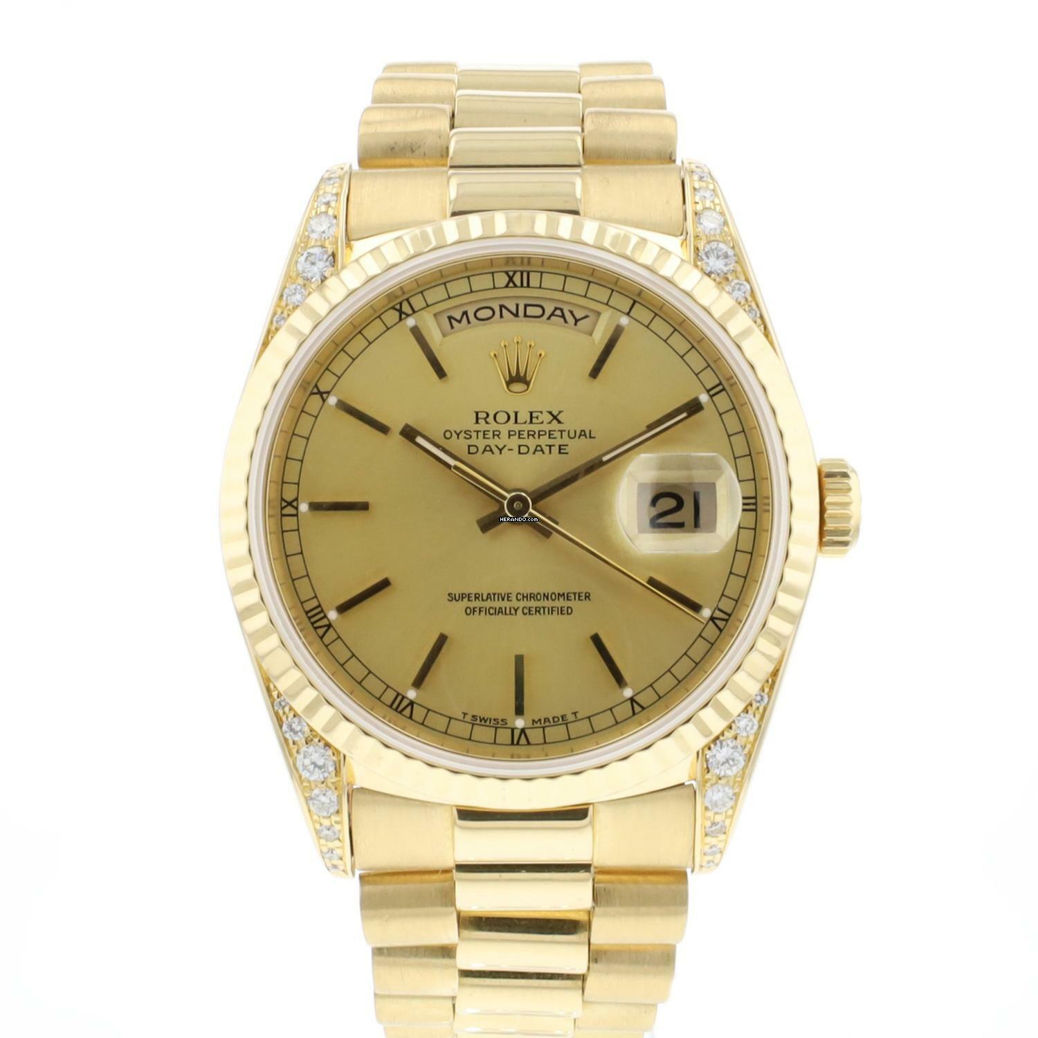  Rolex Day-Date 36 Yellow Gold Diamonds 