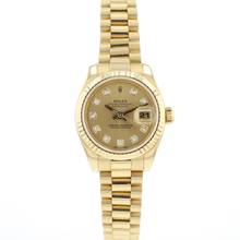 Thumbnail von Rolex Lady-Datejust 26 Yellow Gold President Diamond Champagne Dial