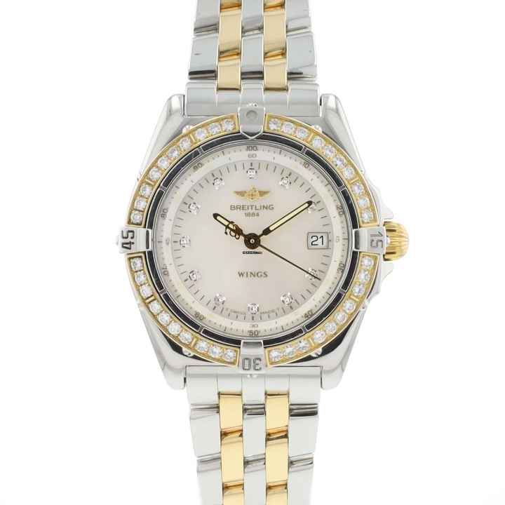  Breitling Wings Lady Steel Gold MoP Diamond Dial 
