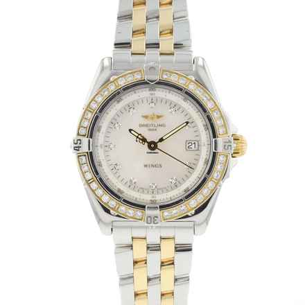  Breitling Wings Lady Steel Gold MoP Diamond Dial 