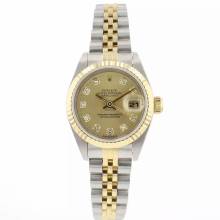 Thumbnail von Rolex Lady-Datejust 26 Steel Gold Jubilee Fluted Champagne Diamond Dial