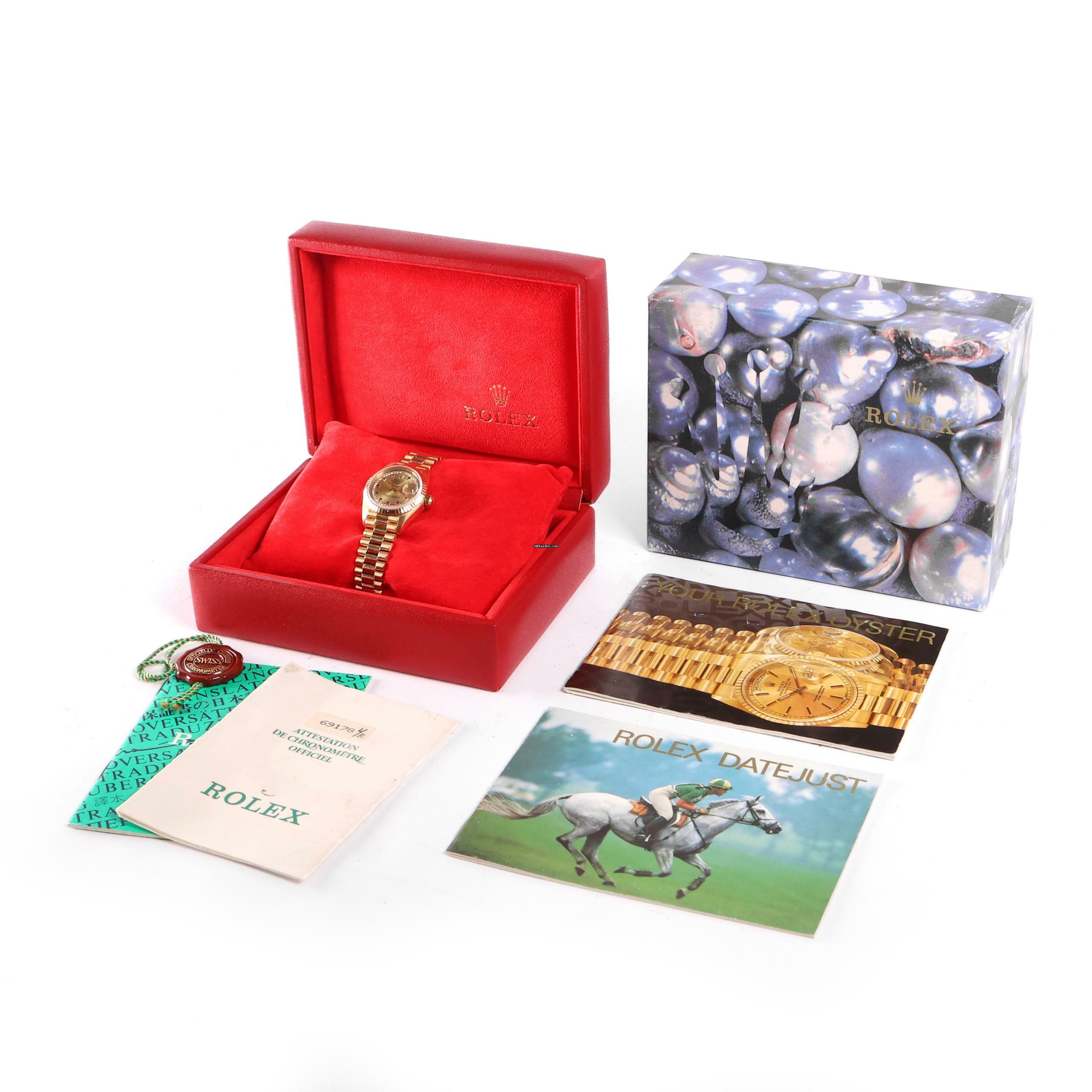 Thumbnail von Rolex Lady-Datejust 26 Yellow Gold President Ruby Diamond Dial