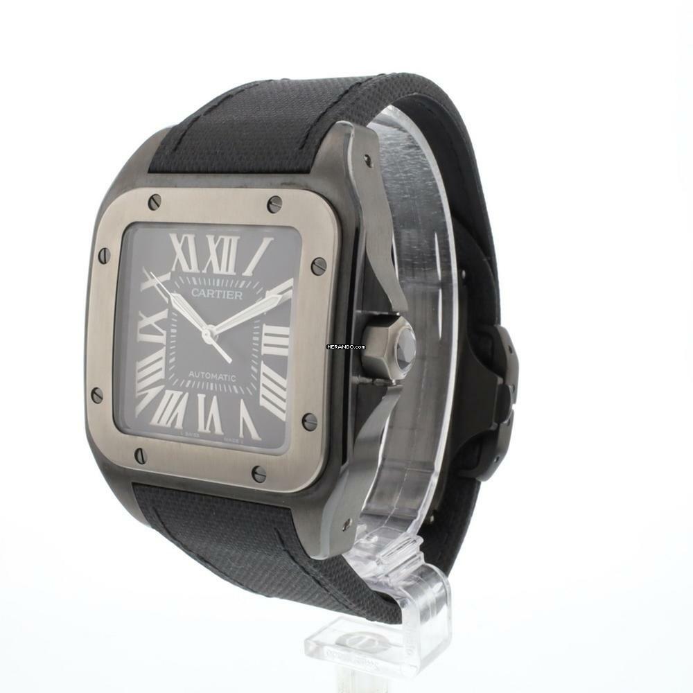  Cartier Santos 100 100XL PVD Black Dial 