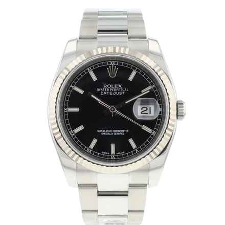  Rolex Datejust 36 Oyster Fluted Black Dial 
