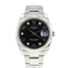 Thumbnail von Rolex Oyster Perpetual Date 34 Oyster Fluted Factory Diamond Arabic Black Dial