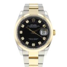 Thumbnail von Rolex Datejust 36 Steel Gold Oyster Black Diamond Dial