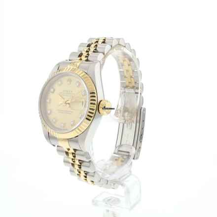  Rolex Lady-Datejust 26 Steel Gold Jubilee Fluted Diamond Champagne Dial 