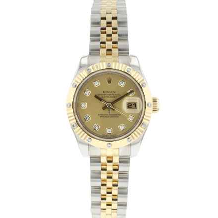  Rolex Lady-Datejust 26 Steel Gold Jubilee Fluted Diamonds 