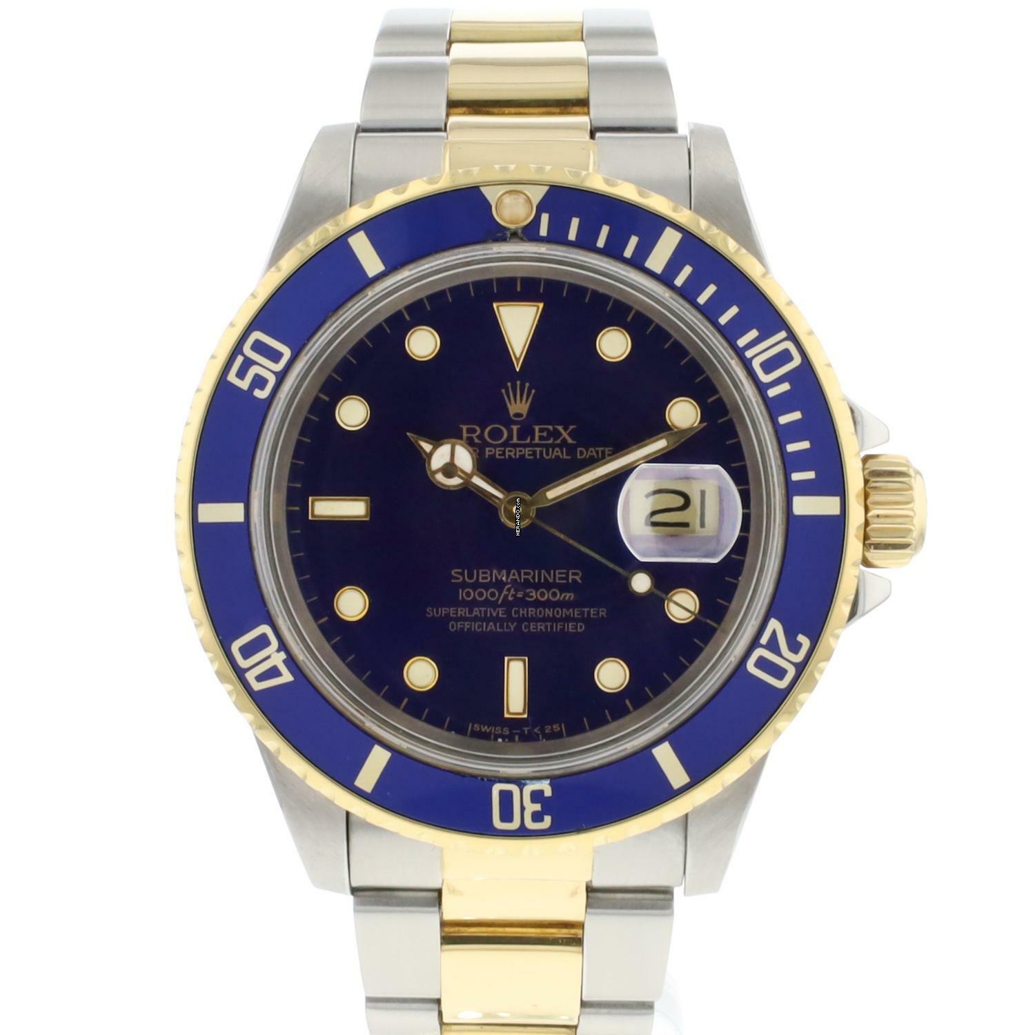  Rolex Submariner Date Blue Gold/Steel Purple Dial 