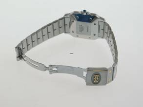 Thumbnail von Cartier Santos Herrenuhr XL Automatik Stahl Gold im Top Zustand Full Set volles Band Box Papiere komplett