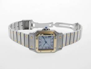 Thumbnail von Cartier Santos Herrenuhr XL Automatik Stahl Gold im Top Zustand Full Set volles Band Box Papiere komplett