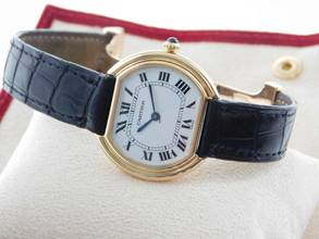 Thumbnail von Cartier Ellipse Jumbo 18 Karat Gelbgold mit original Krokoband und Faltschließe Top Zustand