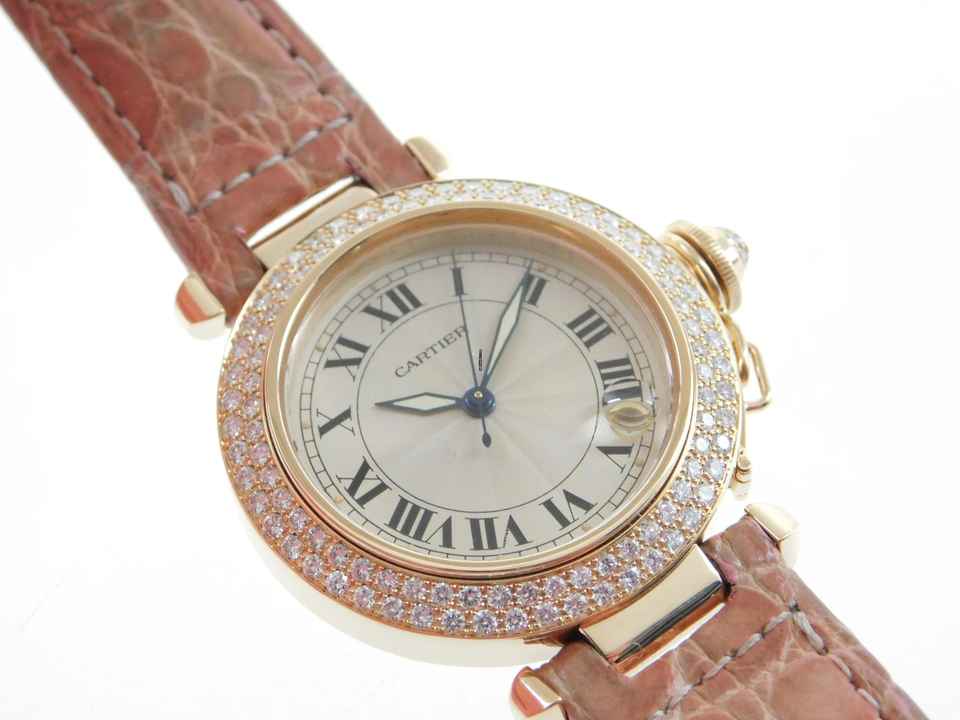  Cartier Pasha C Automatik mit origin Brillantlünette 18 Karat Gelbgold 36 mm im TOP Zustand Full Set 