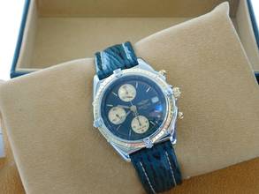 Thumbnail von Breitling Chronomat Stahl Gold mit grünem Blatt und Haiband Faltschl. Der Klassiker im Top Zustand