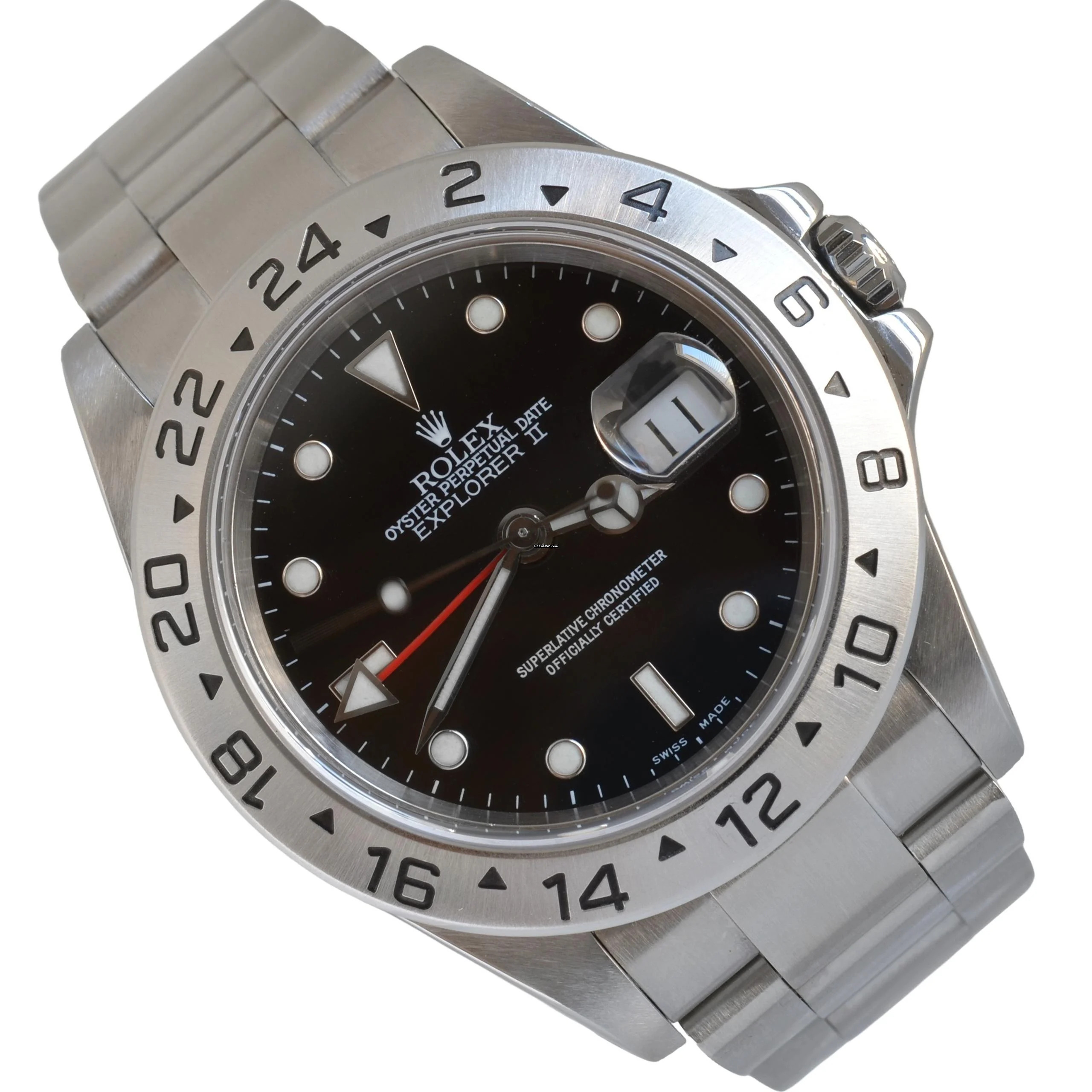  Rolex Explorer II 16570 black Luminova dial Full Set 