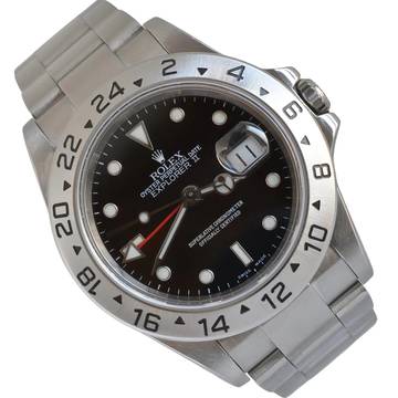  Rolex Explorer II 16570 black Luminova dial Full Set 