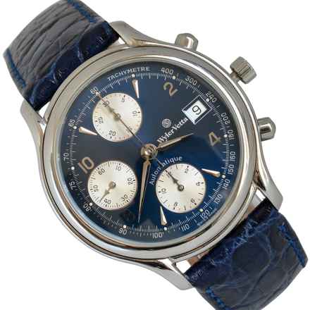  Wyler Vetta Etanche 3070 chronograph blue dial 