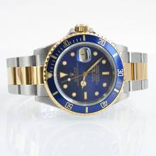 Thumbnail von Rolex Submariner Date 16613 blue tritium dial 1991 Full Set