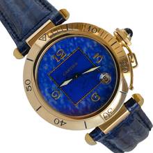Thumbnail von Cartier Pasha 38MM Lapis Lazuli dial yellow gold 18KT Full Set TOP Condition