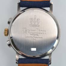 Thumbnail von Hamilton Lancaster U.S.A chronograph 32MM Lemania 1873 blue dial 1970