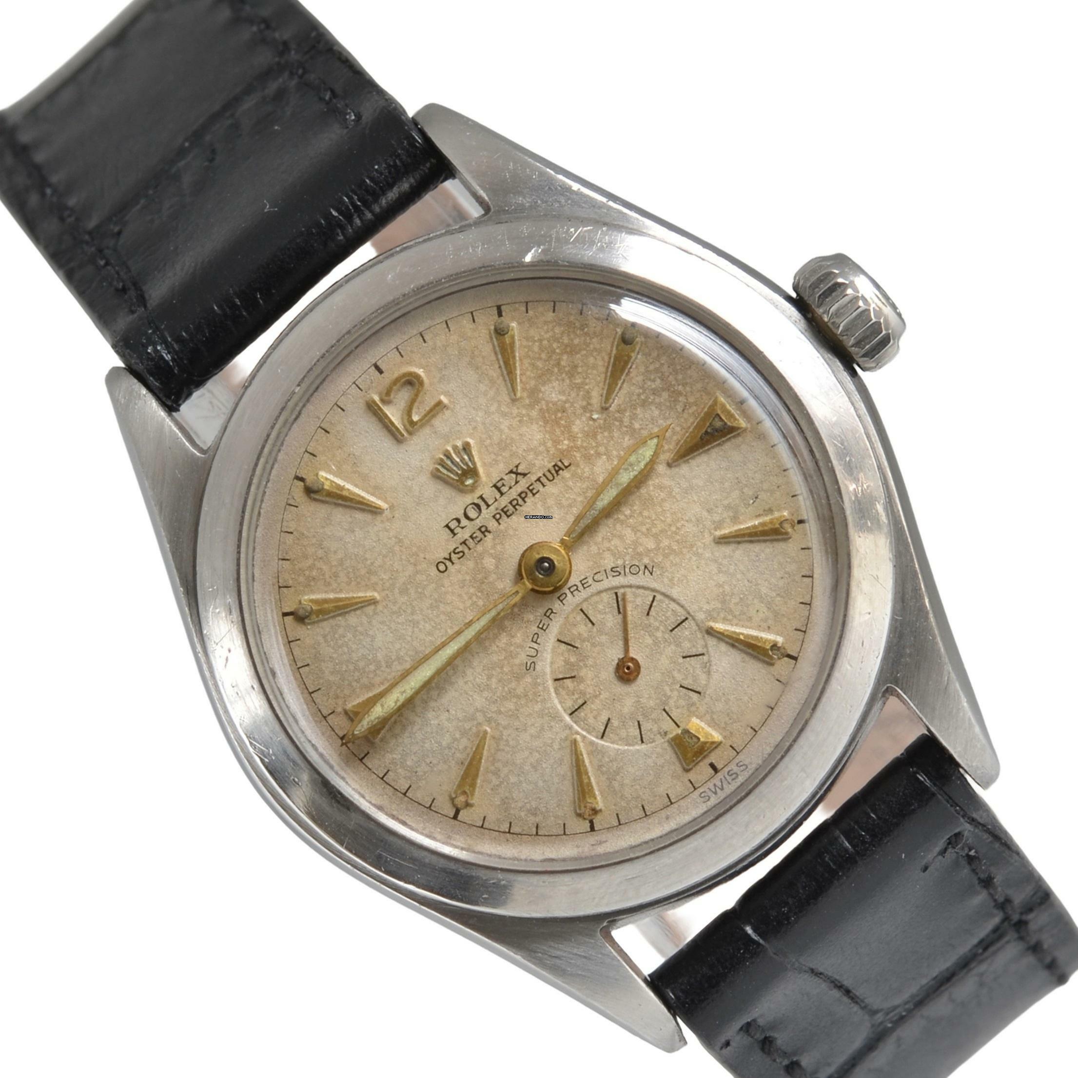 Rolex Ovetto Oyster Perpetual 6006 Super Precision Radium ivory dial 1953