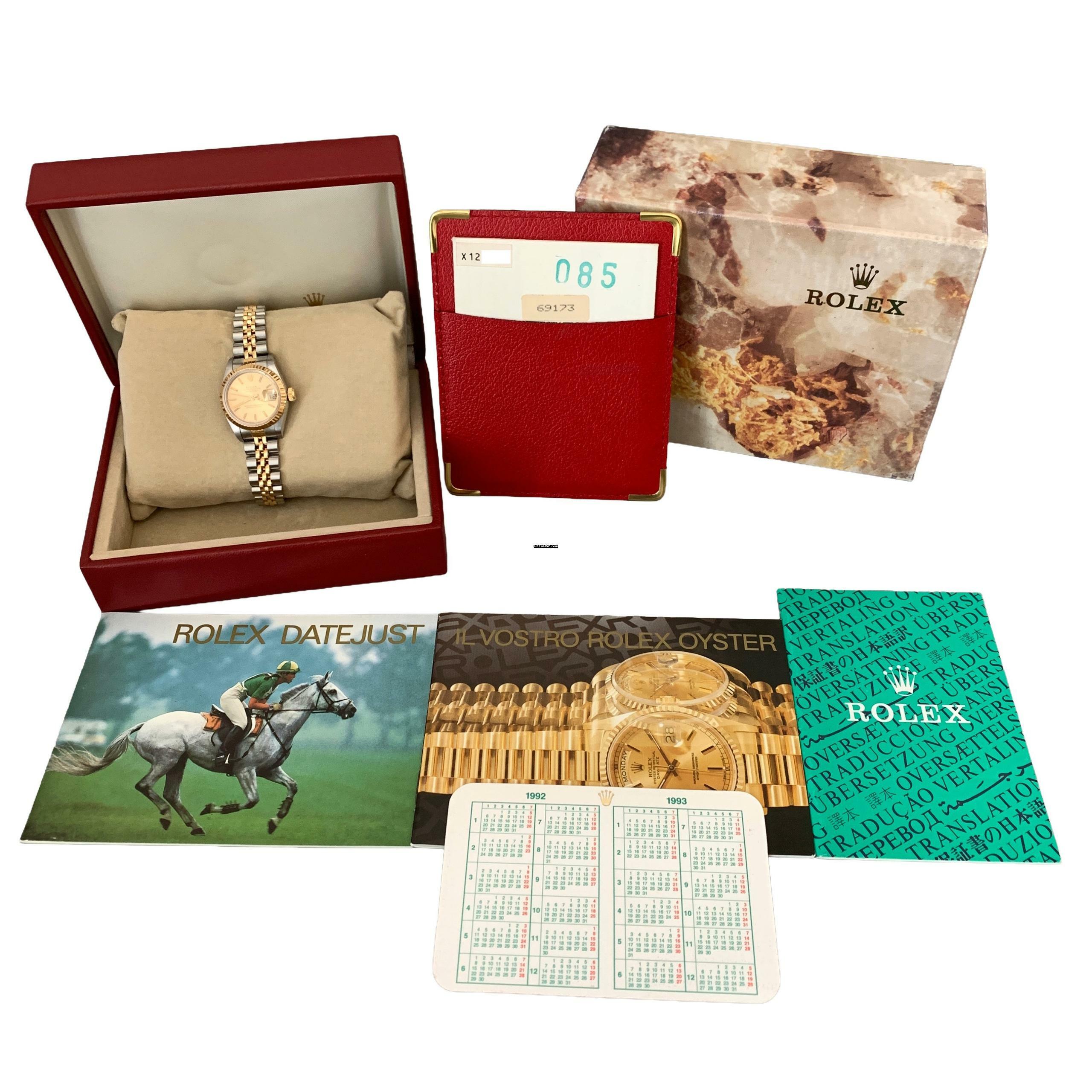  Rolex Lady-Datejust 69173 Ladies 26MM champagne dial Full Set 