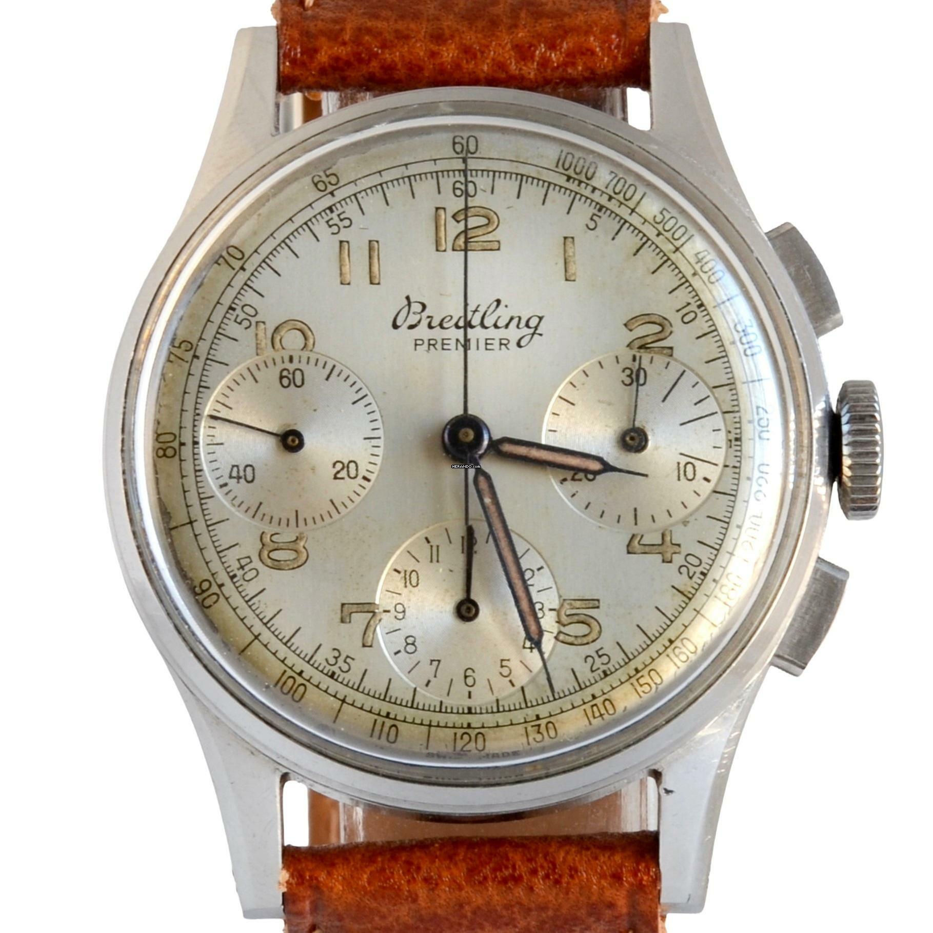  Breitling Premier 787 chronograph caliber venus 178 steel 1940 