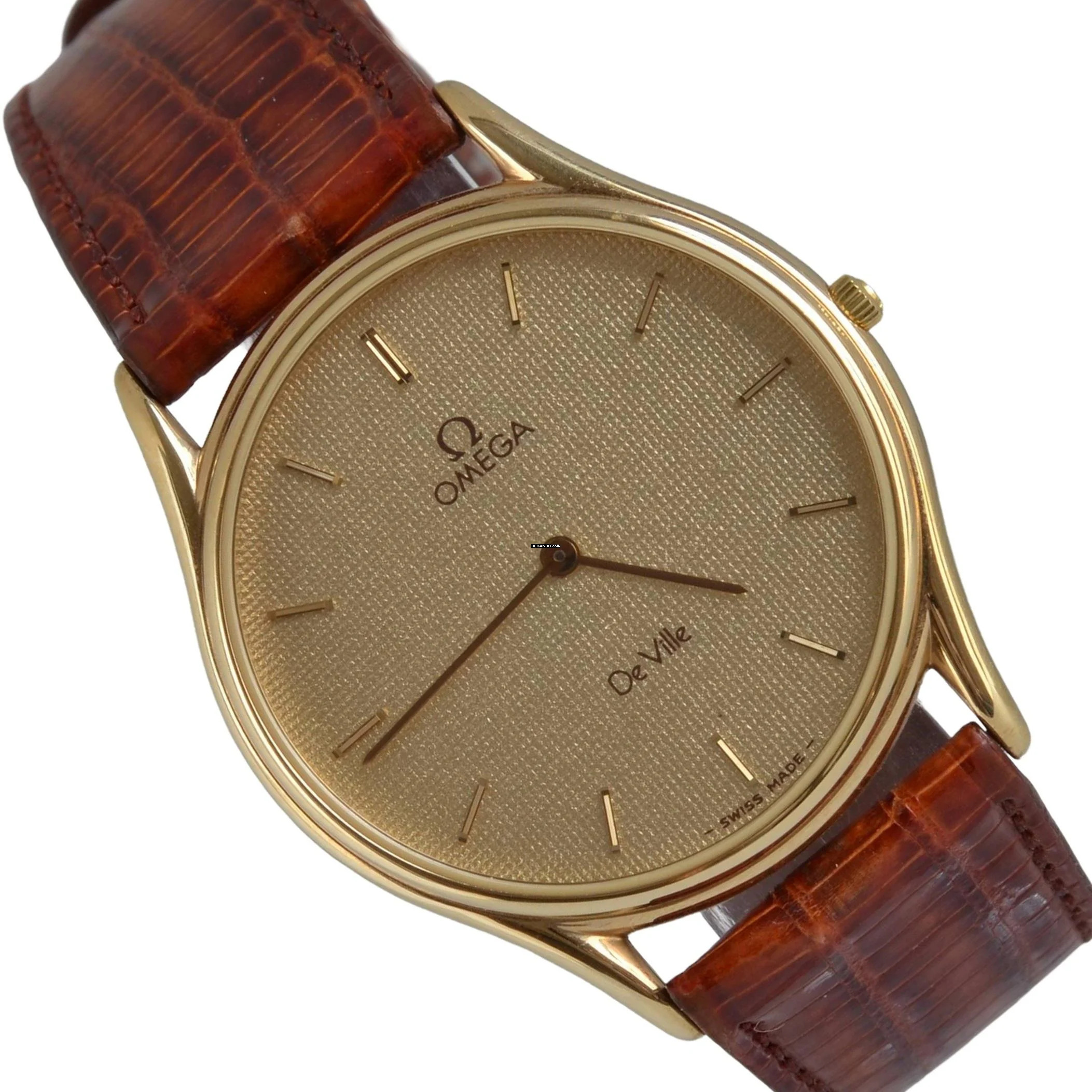  Omega De Ville Classic 32MM Ultra-Thin champagne dial quartz plated 